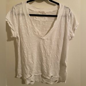 We the Free Distressed white t-shirt